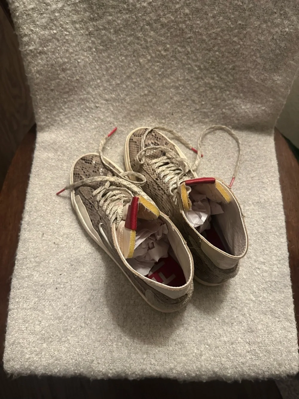 Nike Unisex Mid-Top Snake Print Sneakers in Brown